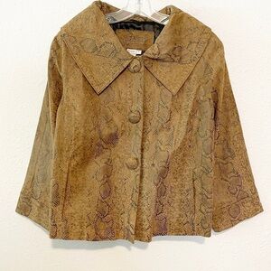 Live a little L Leather Jacket Snake skin Animal print Vintage